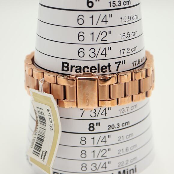 Michael Kors Mini Runway Rose Gold Tone 33mm Watch Steel Bracelet NEW w Tags main image 8